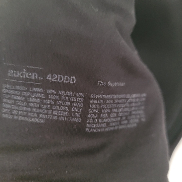 AUDEN 42DDD Lightly Padded Underwire Bra Adjustable Crisscross Back Black - Picture 7 of 11